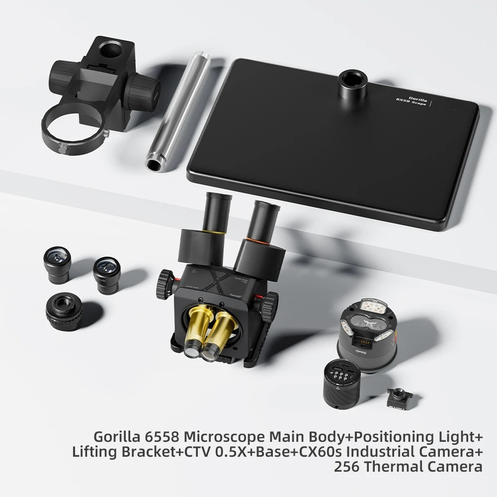Electronic Repairing - กล้องจุลทรรศน์สามตา Qianli 6558 Gorilla, ซูม 6.5X-58X,